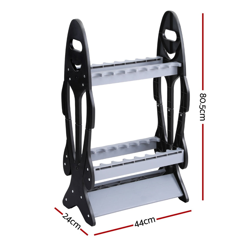 16 Rod Holder Double-Sided Fishing Rack Outdoor Indoor Stand Seamanship