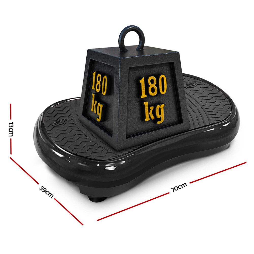 Everfit Vibration Machine Platform with Resistance Bands Black