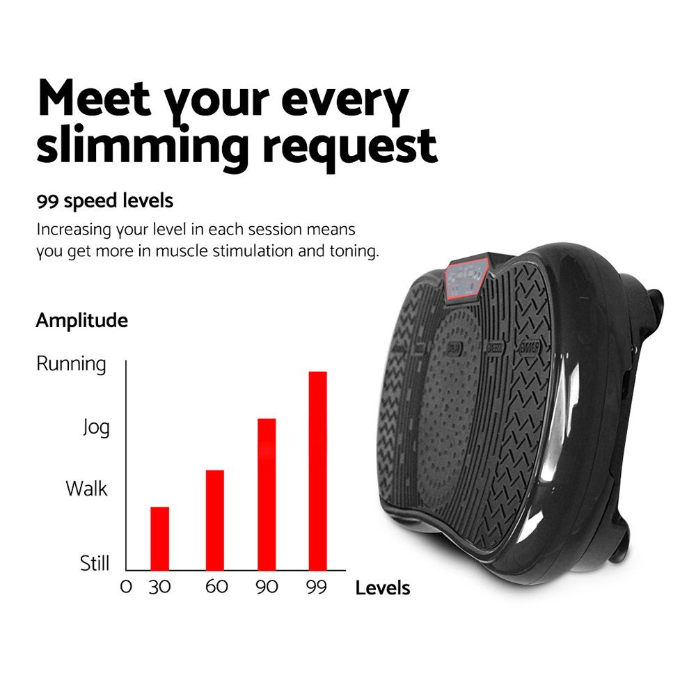 Everfit Vibration Machine Platform with Resistance Bands Black