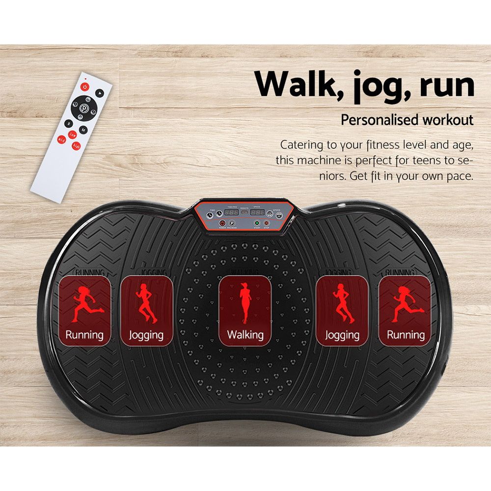 Everfit Vibration Machine Platform with Resistance Bands Black