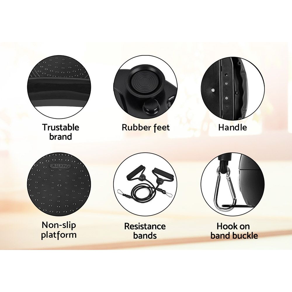 Everfit Vibration Machine Platform with Resistance Bands Black