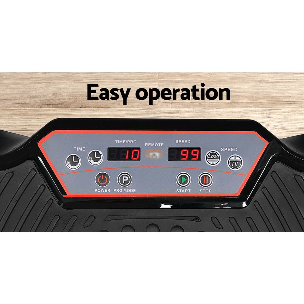 Everfit Vibration Machine Platform with Resistance Bands Black