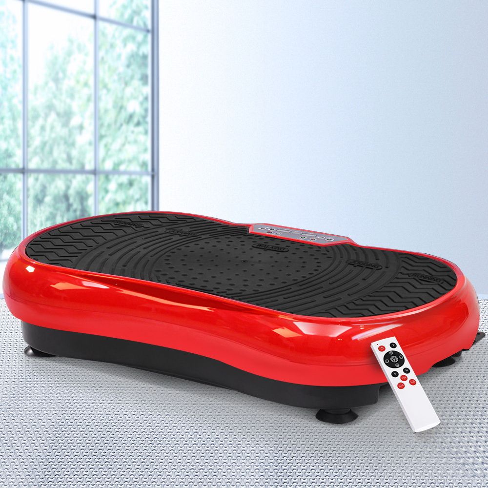 Everfit Vibration Machine Platform with Resistance Bands Red
