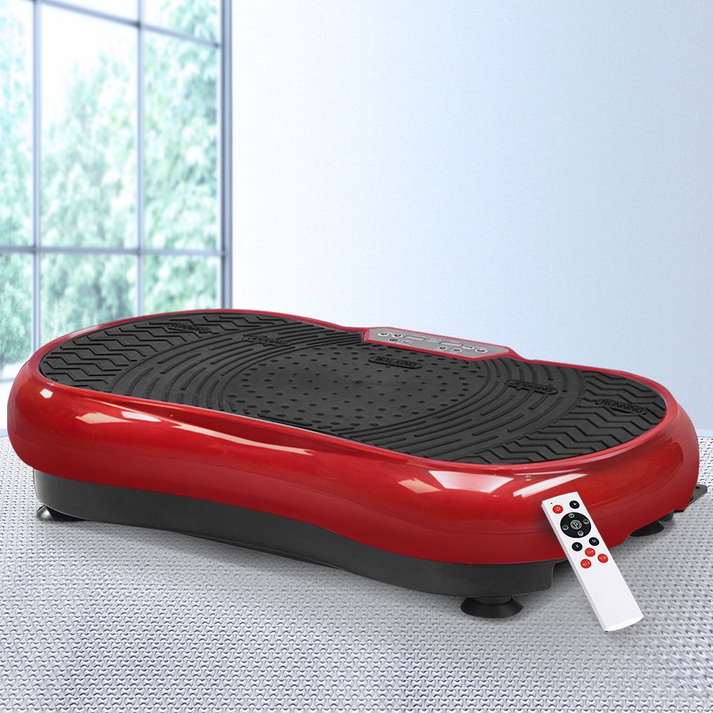 Everfit Vibration Machine Platform with Resistance Rope Dark Red