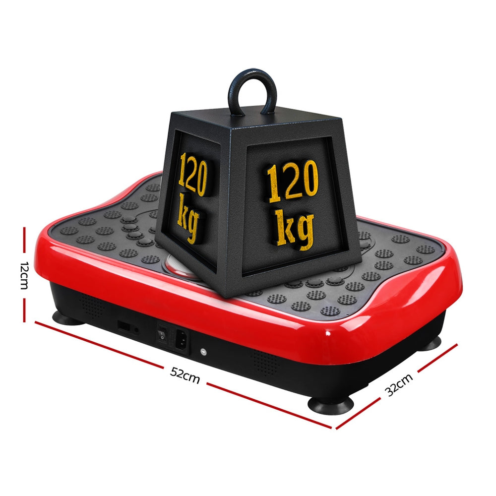 Everfit Vibration Machine Platform Red Home Gym with Resistance Bands