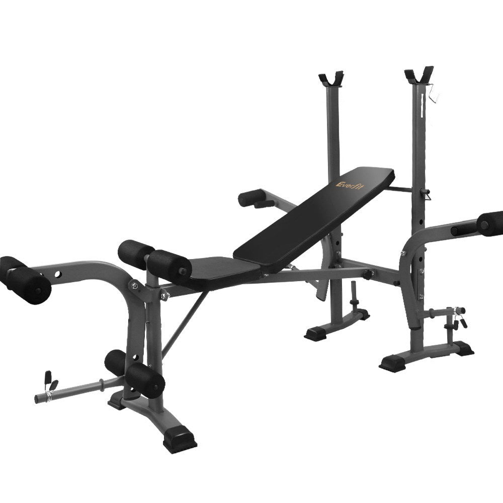 Everfit 8-in-1 Adjustable Weight Bench Home Gym Station 200kg Black