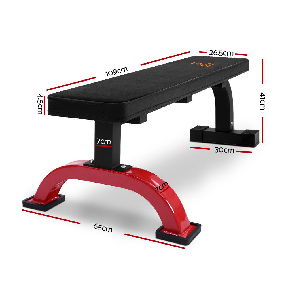 Everfit 300KG Flat Weight Bench Home Gym Black