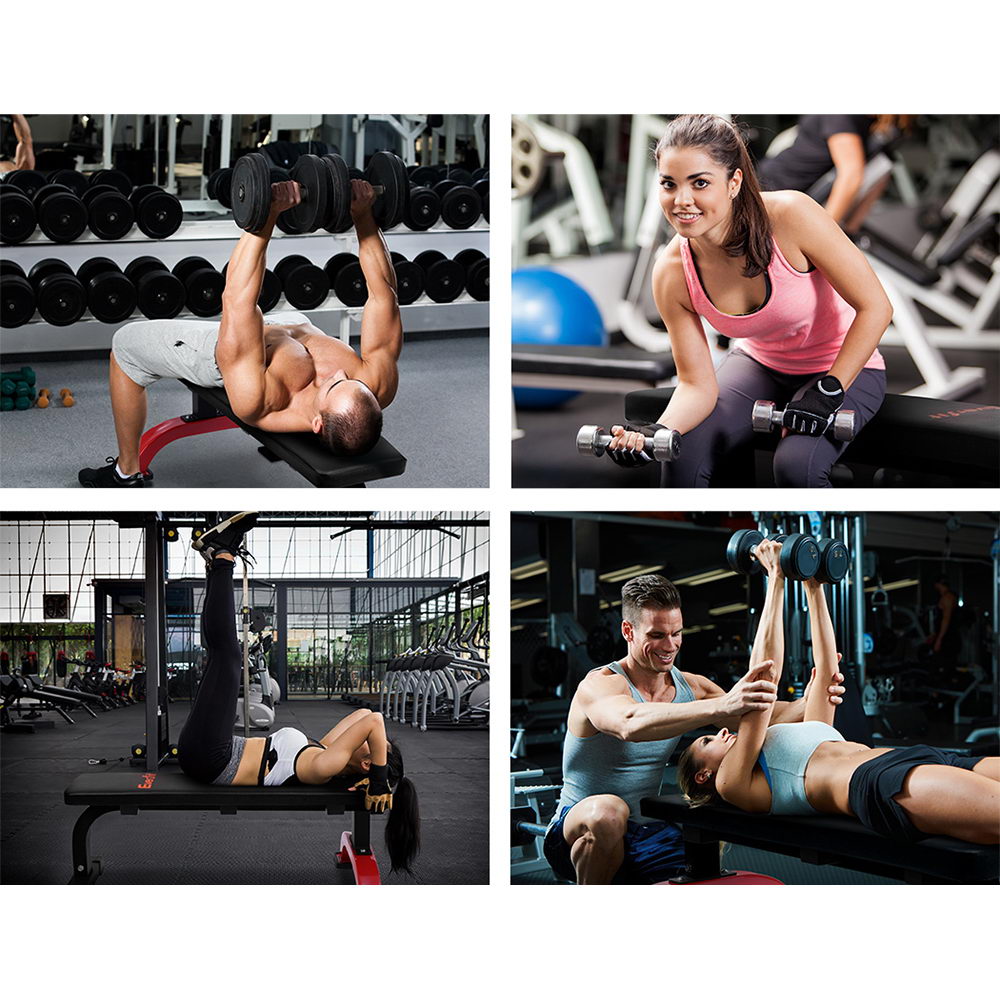 Everfit 300KG Flat Weight Bench Home Gym Black
