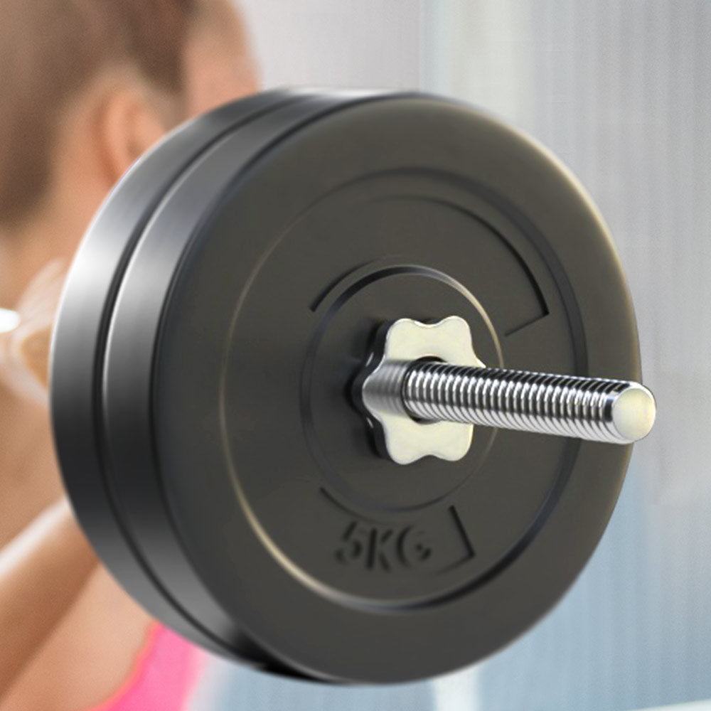 Everfit 28kg Barbell Set Weight Plates Lifting Bench 168cm