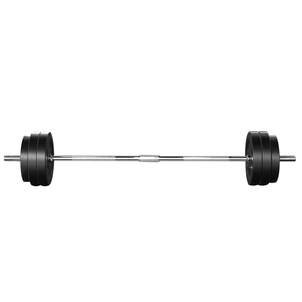 Everfit 58kg Barbell Set Rubber Weight Plates 168cm Bench Lifting