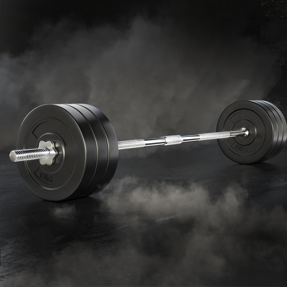 Everfit 68kg Barbell Set Weight Plates Lifting Bench 168cm