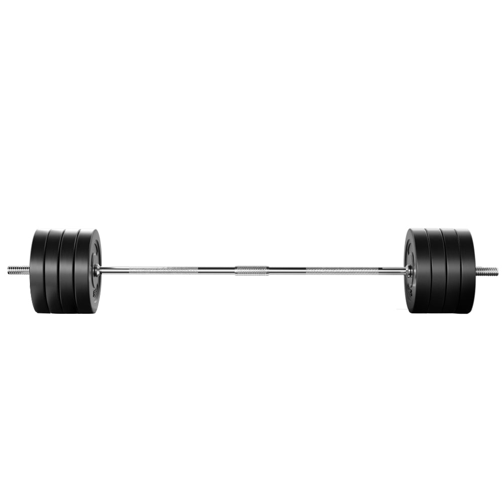 Everfit 88kg Barbell Set Rubber Weight Plates Lifting Bench 168cm