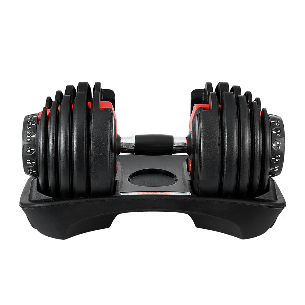 Everfit 24kg Adjustable Dumbbell Set Black/Red