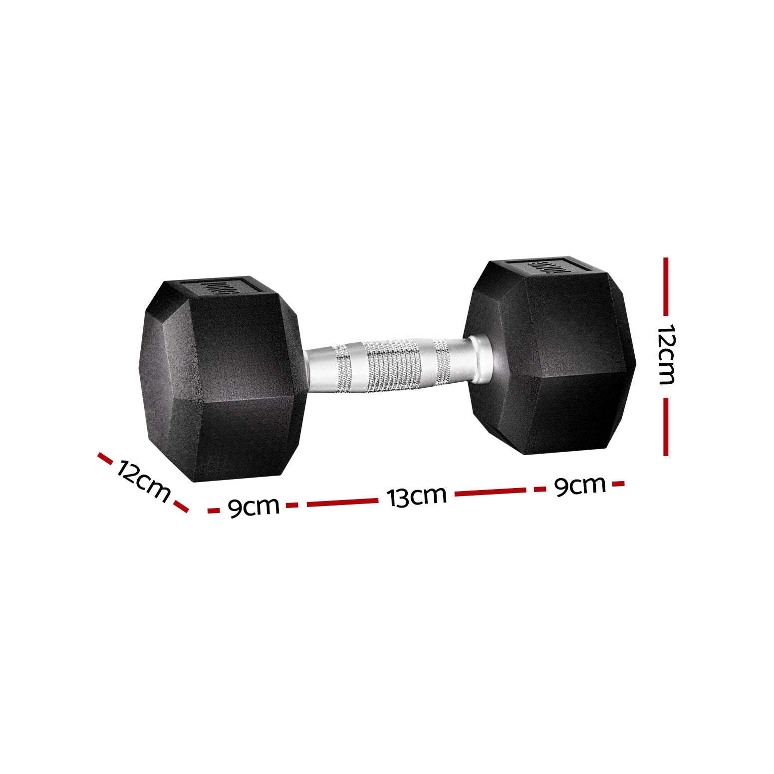 Everfit 20kg Hex Dumbbell Set 2x10kg Black Silver
