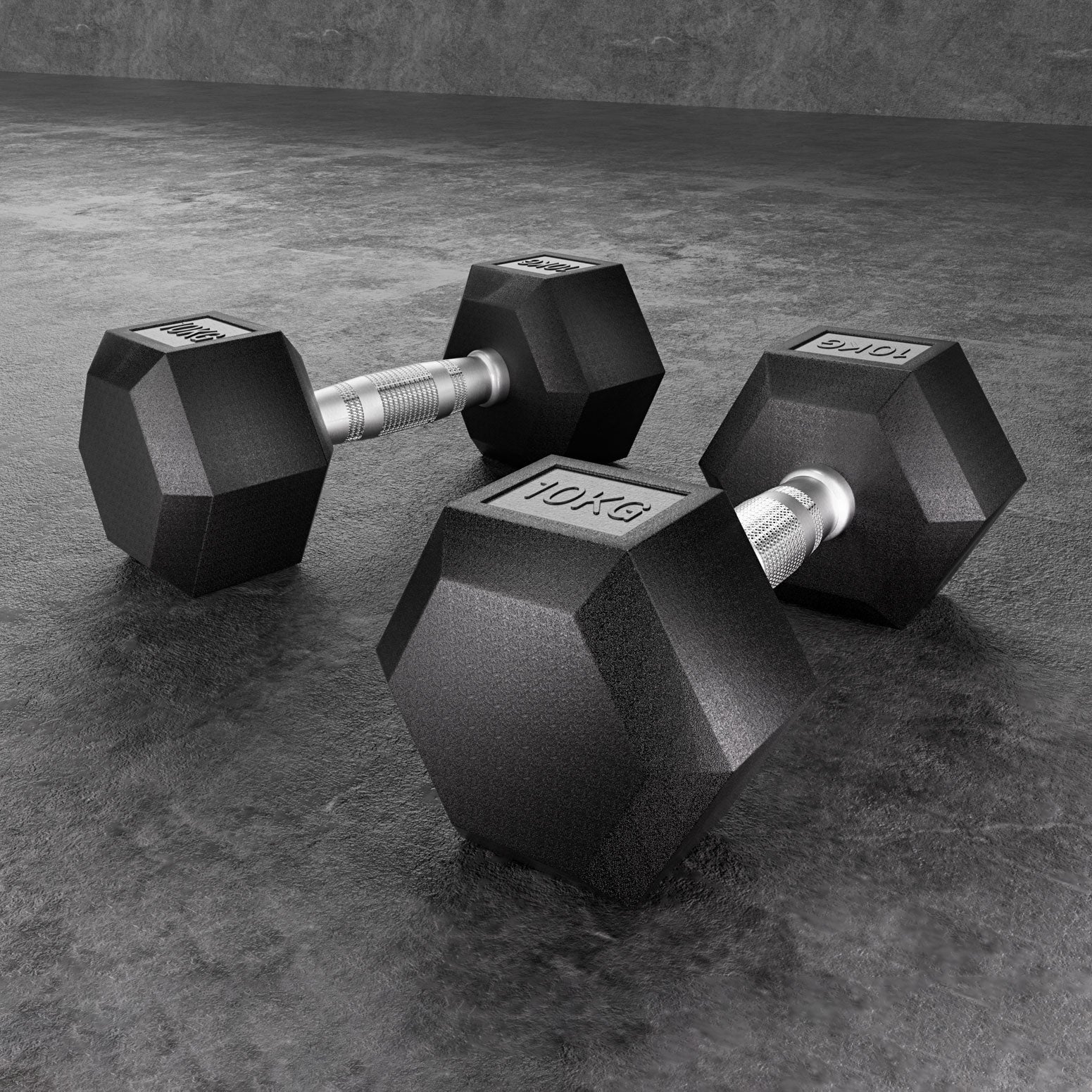 Everfit 20kg Hex Dumbbell Set 2x10kg Black Silver