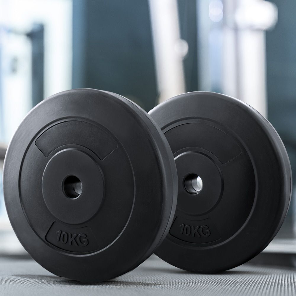 Everfit 2X 10kg Standard Weight Plates for Barbell Weight Lifting