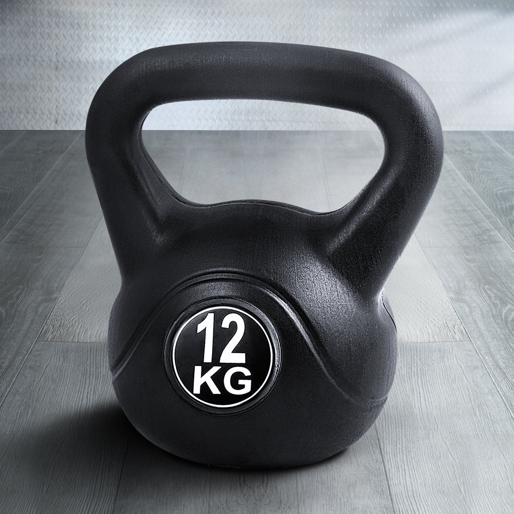 Everfit 12kg Kettlebell Set Weight Lifting Black