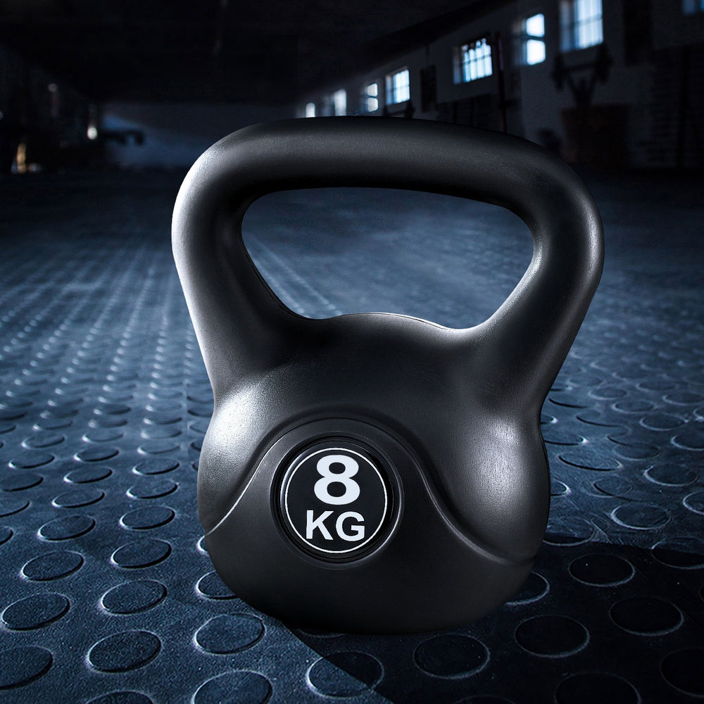 Everfit 8kg Kettlebell Black Weight Lifting Gym Home