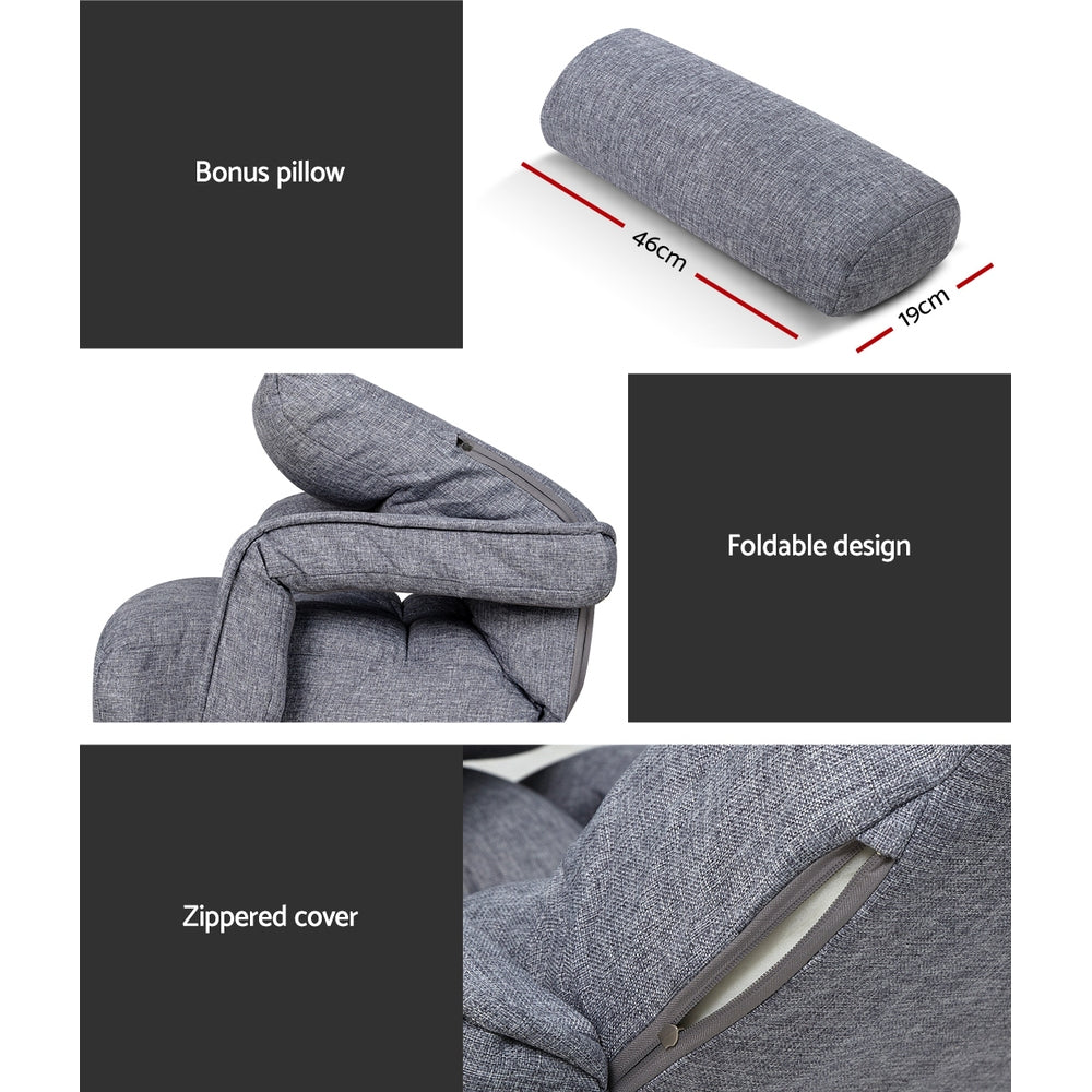 Rota Adjustable Floor Lounge Chair Swivel Grey