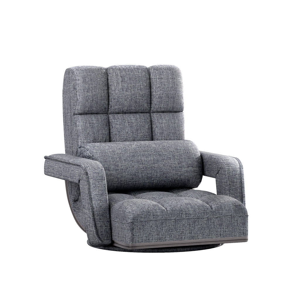 Rota Adjustable Floor Lounge Chair Swivel Grey