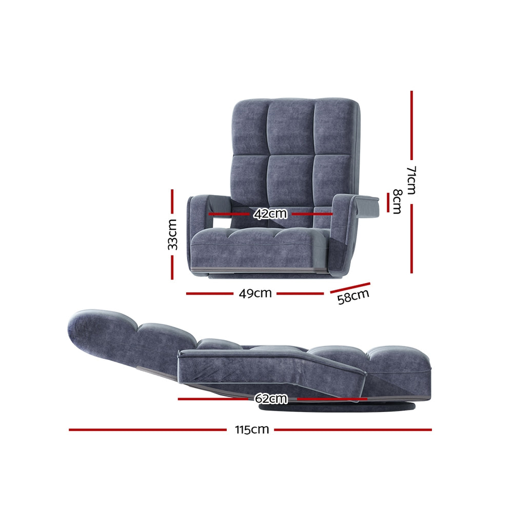 Rota Floor Lounge Sofa Chair Swivel Charcoal