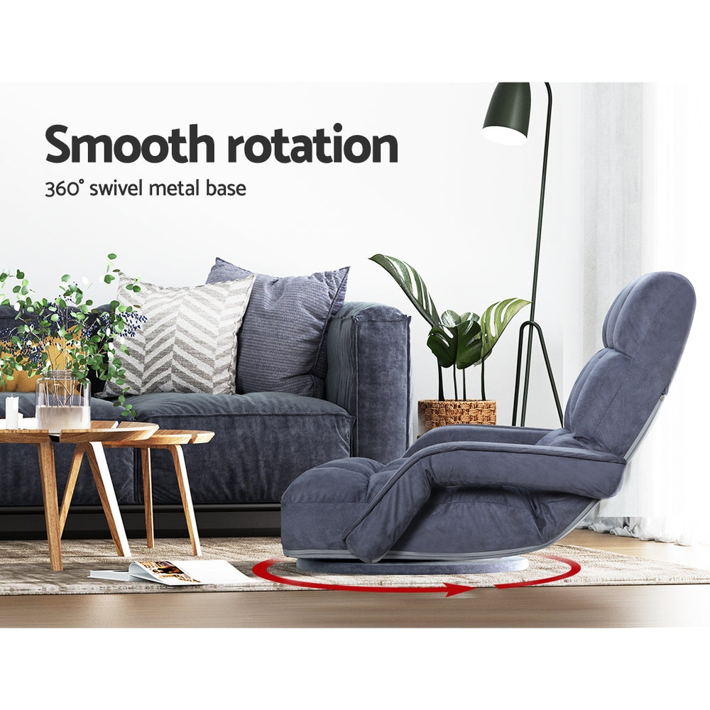 Rota Floor Lounge Sofa Chair Swivel Charcoal