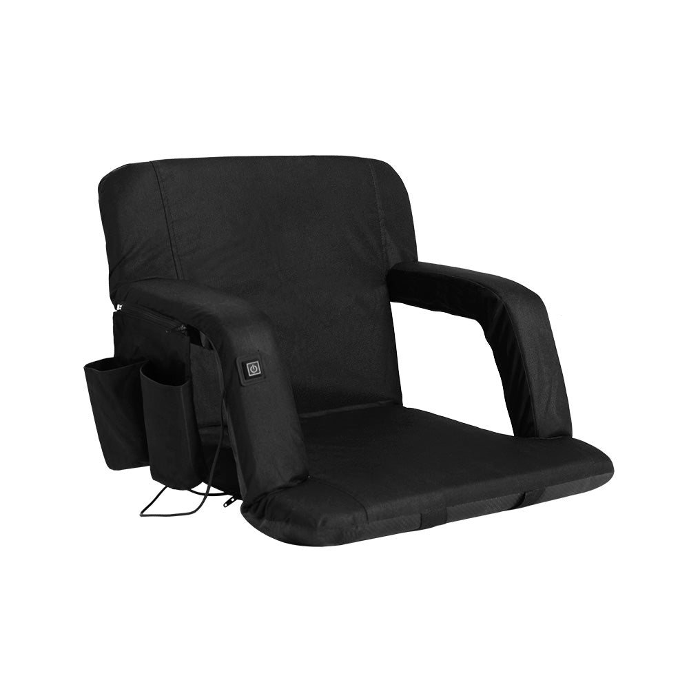 Artiss Heated Floor Recliner Sofa Bed Black
