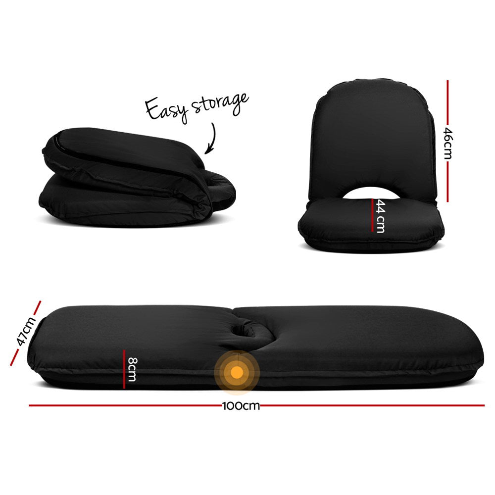 Artiss Adjustable Floor Lounge Sofa Chair Black