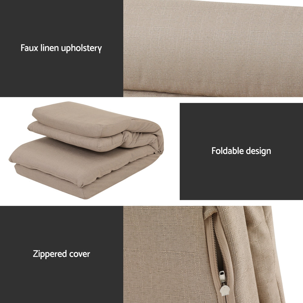 Artiss 1-Seater Floor Chair Sofa Linen Beige
