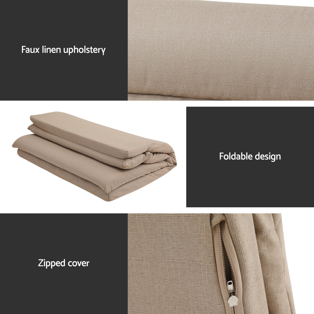 Artiss 2 Seater Floor Sofa Linen Beige