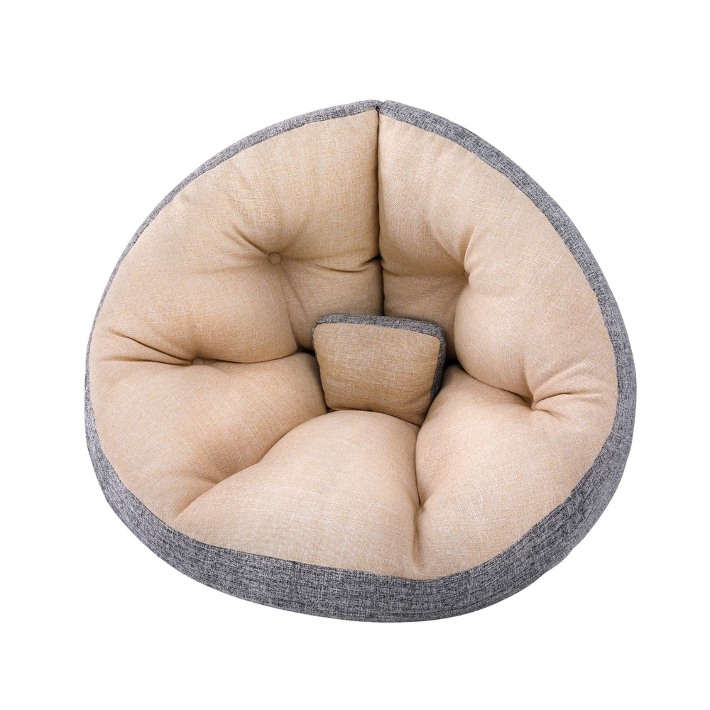 4-in-1 Foldable Floor Lounge Sofa Bed Chair Washable Beige