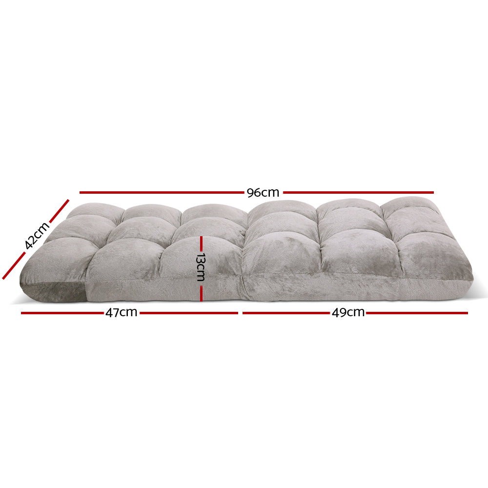 Flannel Grey Adjustable Lounge Sofa Bed