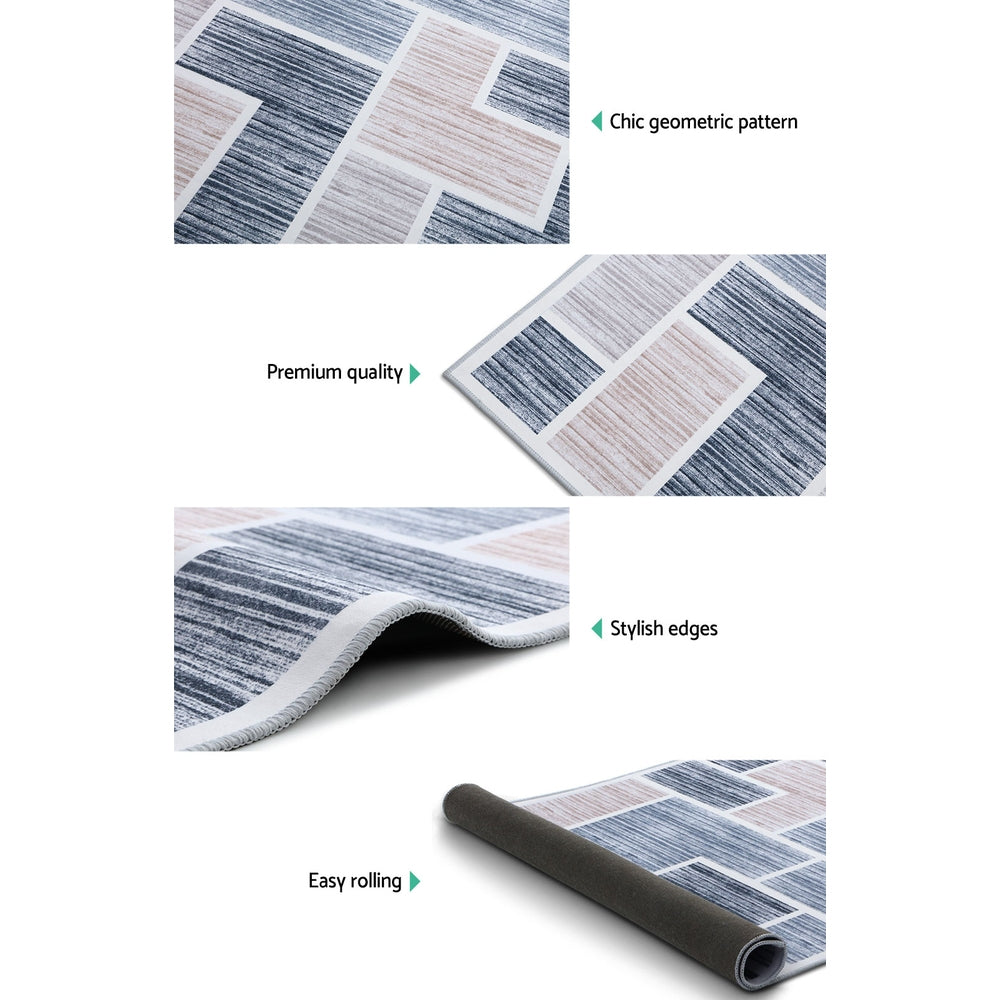 Oblo 160x230cm Area Rug Soft Short Pile Modern Grey