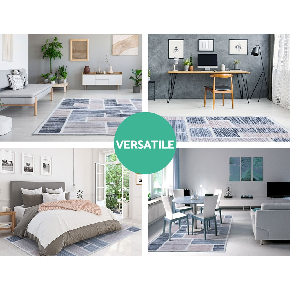 Oblo 160x230cm Area Rug Soft Short Pile Modern Grey