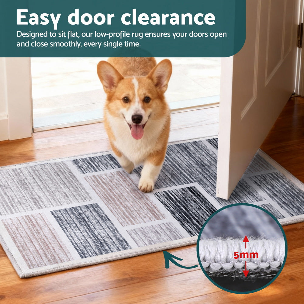 Artiss Floor Rug 50X80cm Doormat Soft Velvet Non-Slip Bath Mat Small Modern