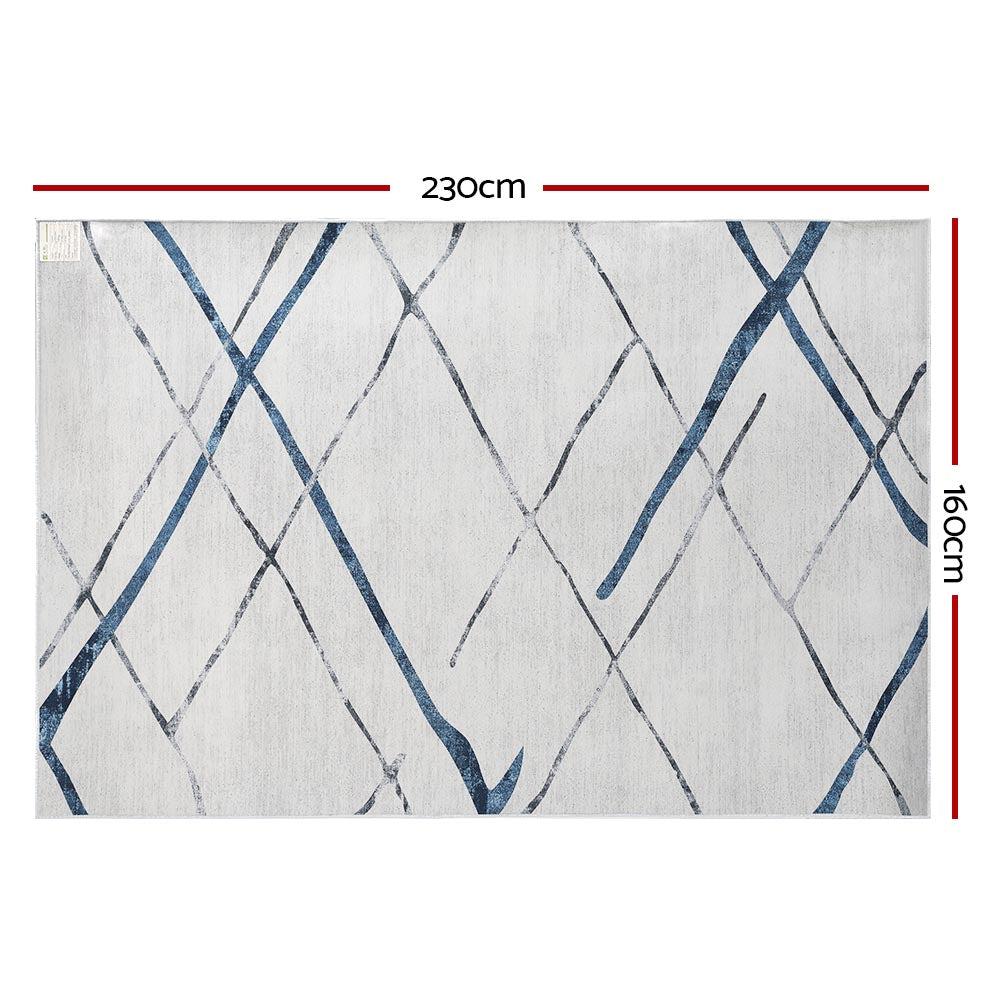 Jaca 160x230cm Large Washable Area Rug Short Pile Geometric Design