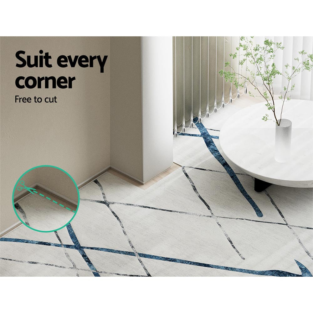 Jaca 200x290cm Area Rug Washable Soft Short Pile Geometric Lines