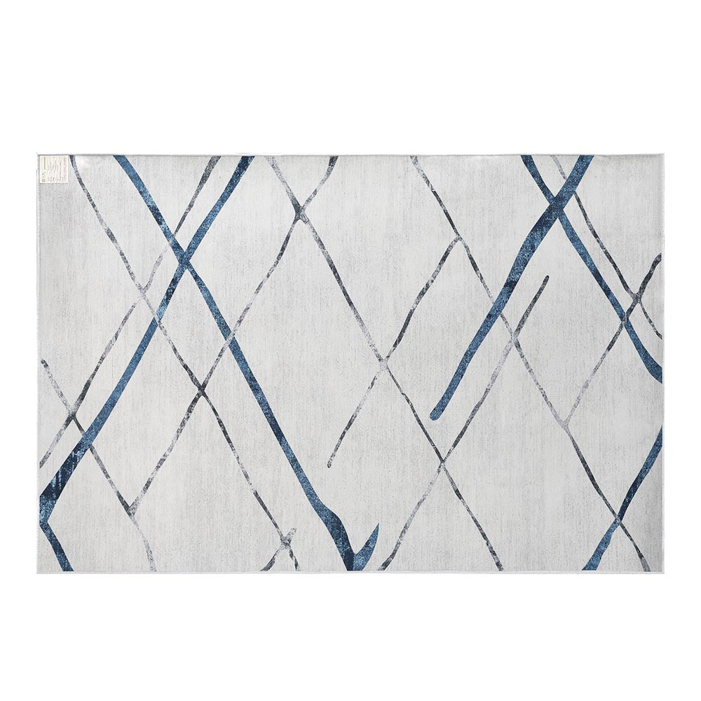Jaca 200x290cm Area Rug Washable Soft Short Pile Geometric Lines