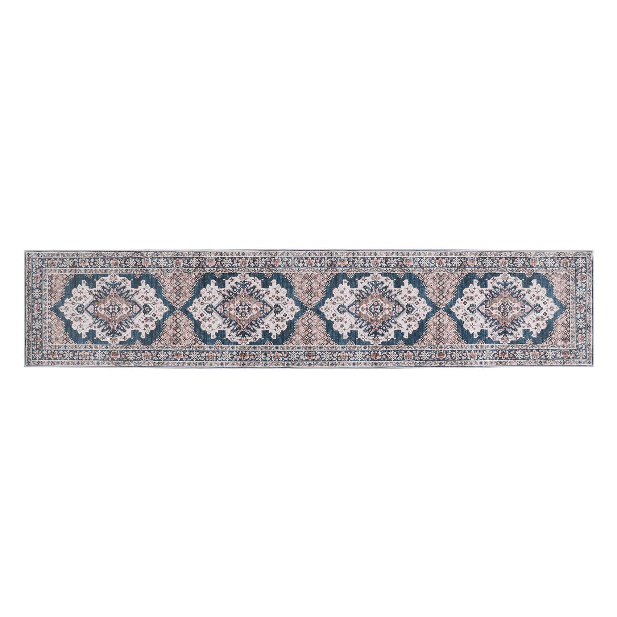 Artiss 60 x 300 cm Washable Runner Area Rug No Hard Glue Quilt-Like Soft for Home Decor, 0.5cm Ultra-Thin Pet Friendly Bohemian Medallion Bedroom Carpet