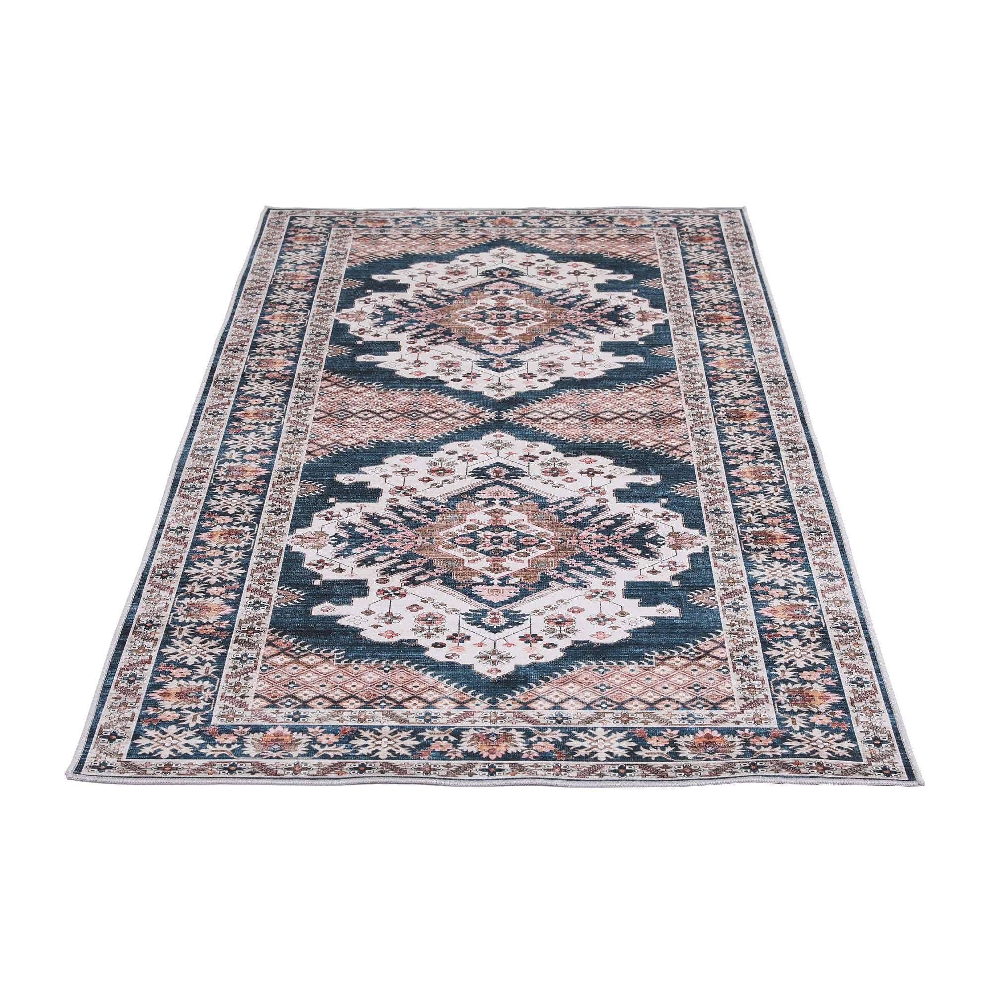 Artiss 80 x 180 cm Washable Runner Area Rug No Hard Glue Quilt-Like Soft for Home Decor, 0.5cm Ultra-Thin Pet Friendly Bohemian Medallion Bedroom Carpet