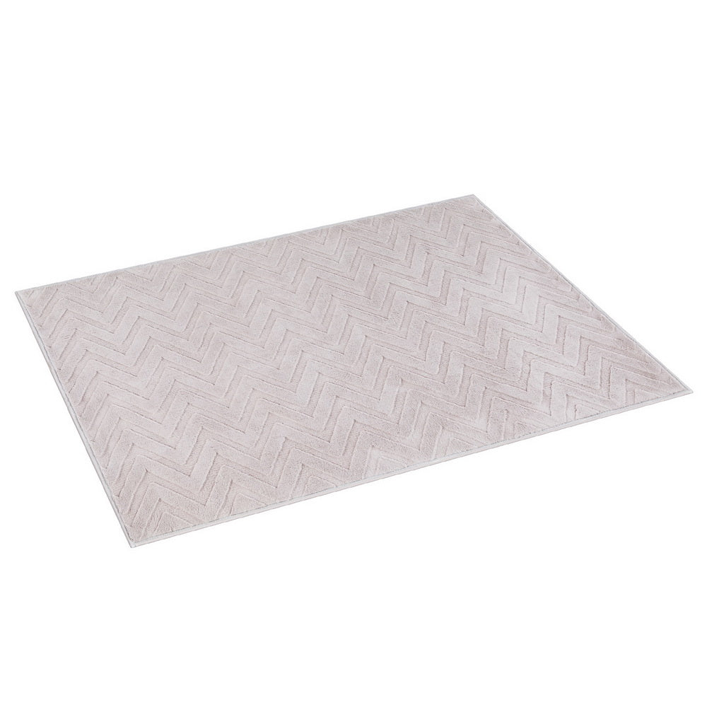 Azul 120x160cm Area Rug Washable Microfiber Ripple Pinkish Grey
