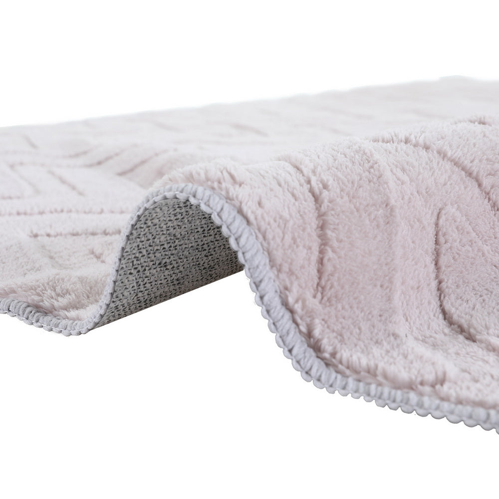 Azul 120x160cm Area Rug Washable Microfiber Ripple Pinkish Grey