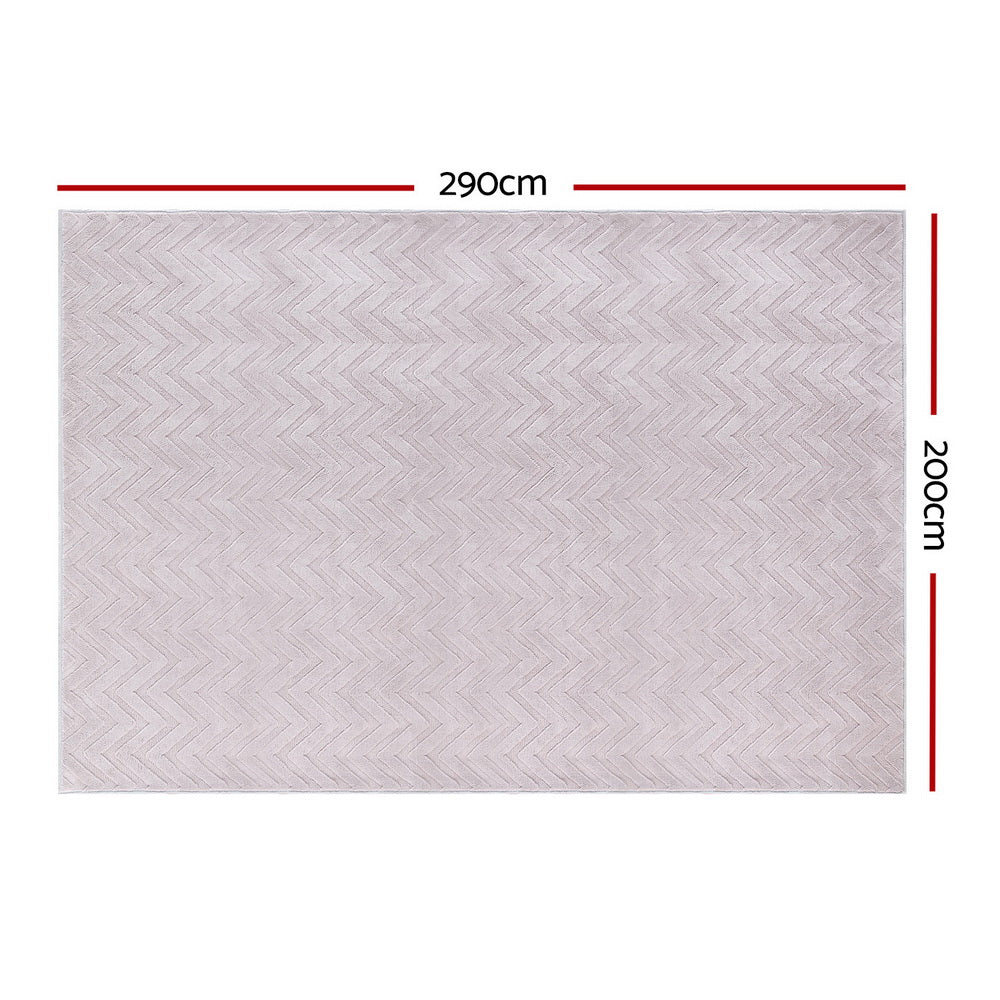 Azul Large 200x290cm Washable Ripple Rug Pinkish Grey