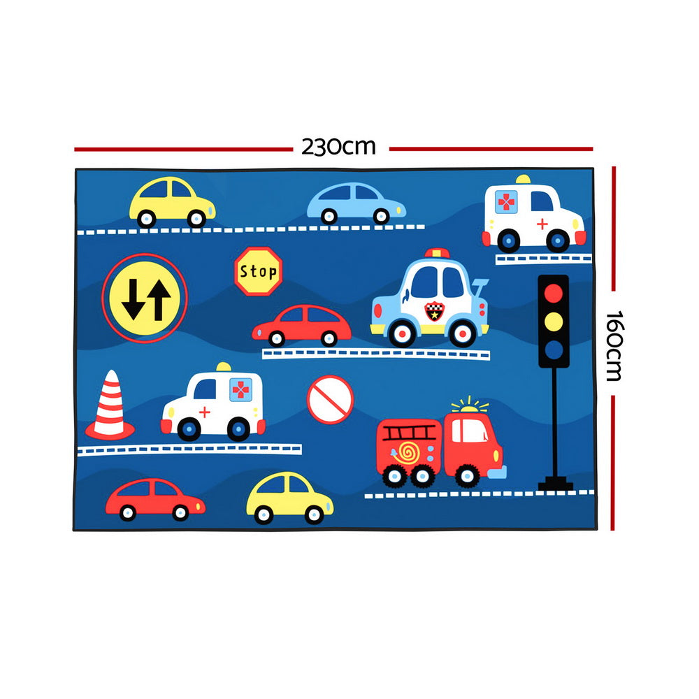 Cony 160x230cm Kids' Area Rug Washable Multi-Coloured Car Pattern