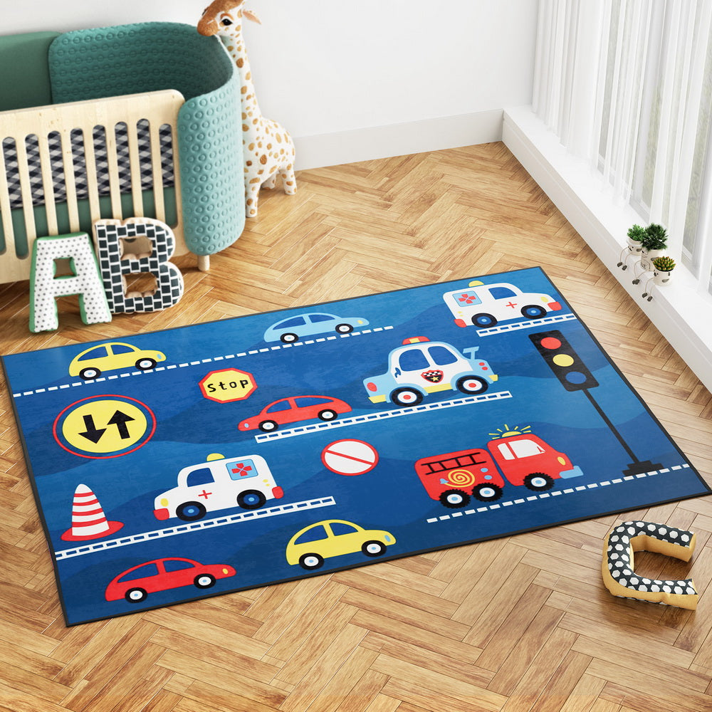 Cony 160x230cm Kids' Area Rug Washable Multi-Coloured Car Pattern