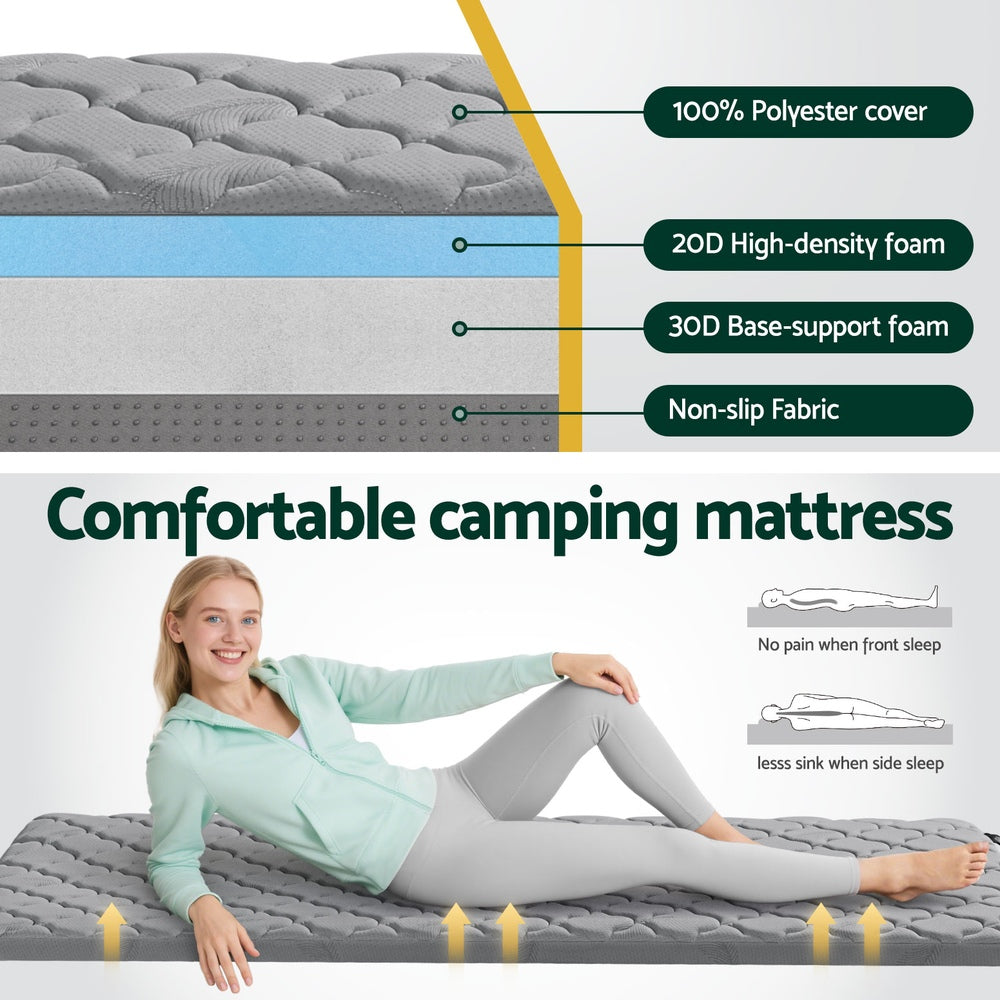 Giselle Single Foldable Mattress Camping Mat Grey