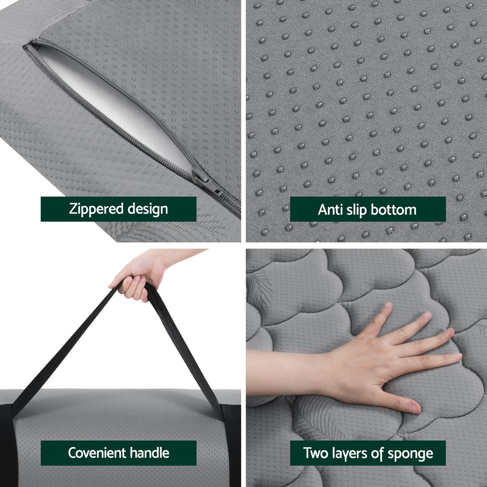 Giselle Single Foldable Mattress Camping Mat Grey