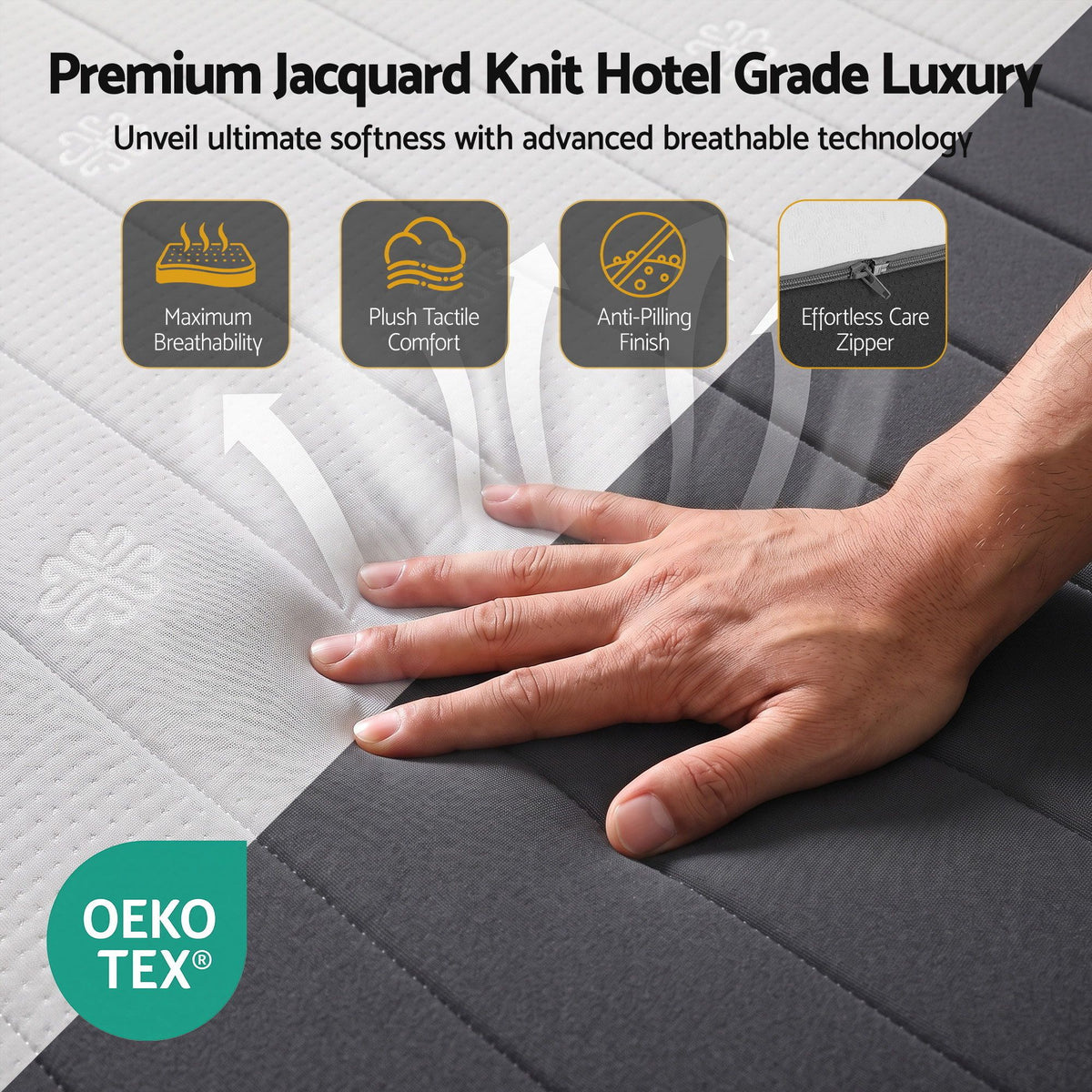 Giselle 18cm King Memory Foam Mattress Dual Feel Reversible Charcoal Foam