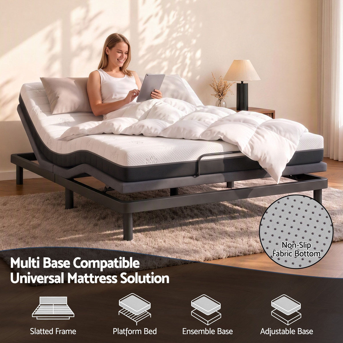 Giselle 18cm King Memory Foam Mattress Dual Feel Reversible Charcoal Foam
