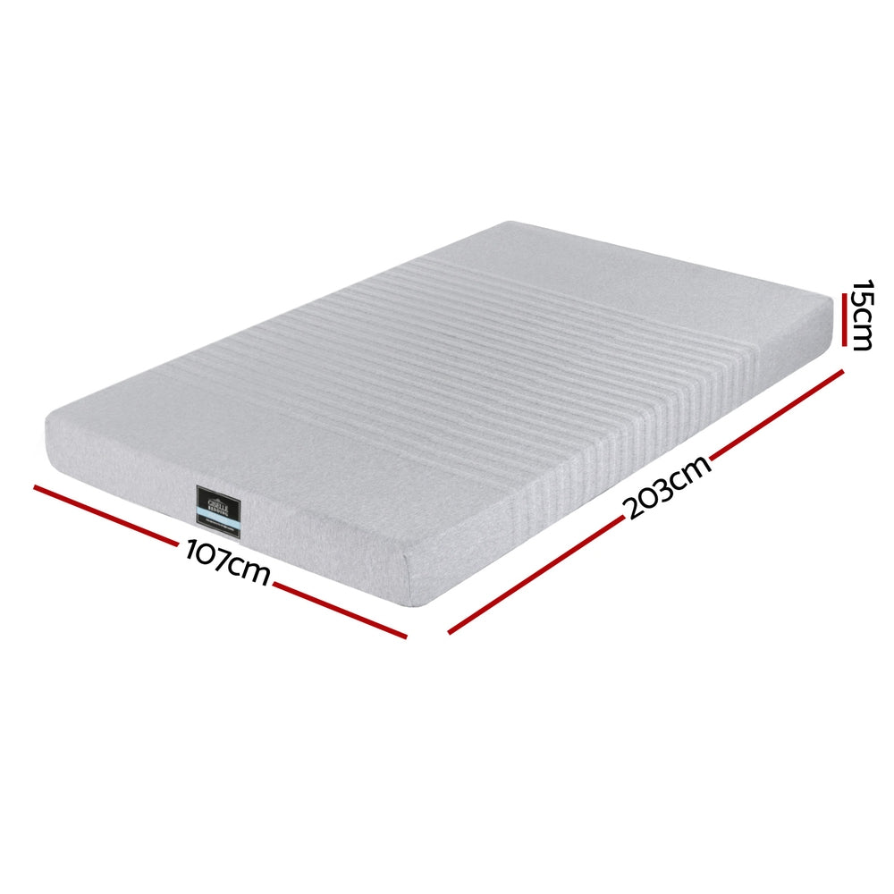 NOBLE King Single Mattress Cool Gel Memory Foam Charcoal Bamboo Cover